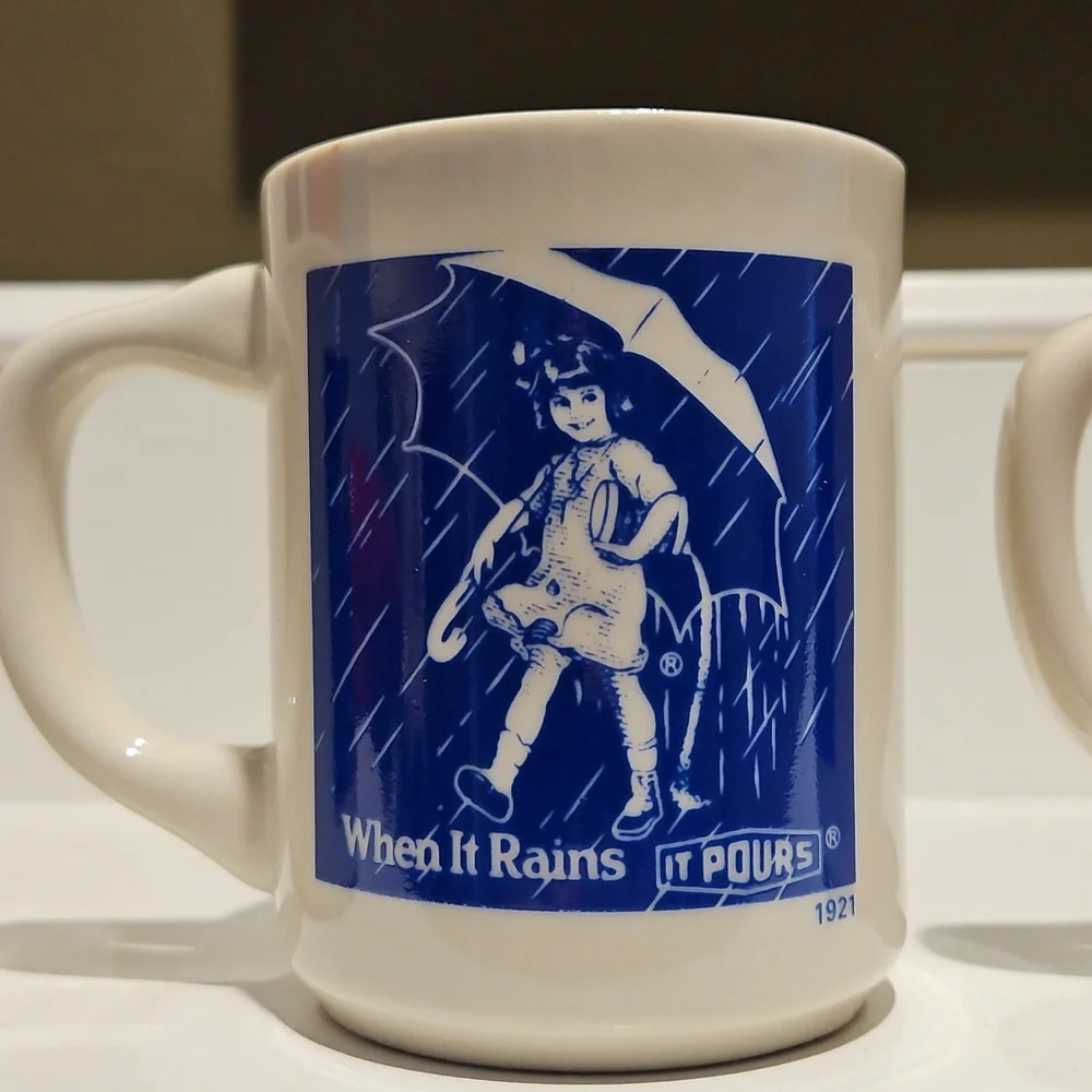 Morton Salt Advertising Coffee Cup Mug Set 